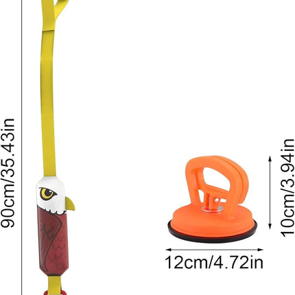 Eagle-shaped Tug-of-War Dog Toy with Suction Cup & Chew Rope Knot - Interactive Squeaky Molar Toy for Puppies & Small Dogs.