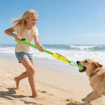 Corn-shaped Tug-of-War Dog Toy with Suction Cup & Chew Rope Knot - Interactive Squeaky Molar Toy for Puppies & Small Dogs.