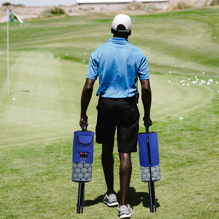 Black and Blue Lightweight Golf Retriever with Detachable No-Bend Shag Tube & Mesh Bag Holding Up to 70-Ball.