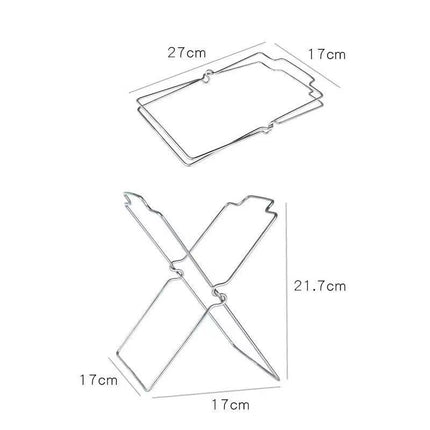 2-Pack Foldable Stainless Steel Trash Bag Holder (17 x 21 CM) - Multi-Functional Kitchen Countertop Organizer for Plastic Bag & Dishcloth.