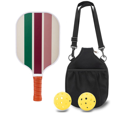 Colorful Stripes Professional Fiberglass Pickleball Paddle Set - Lightweight Sports Equipment with Carry Bag & 2 Balls & Paddle.