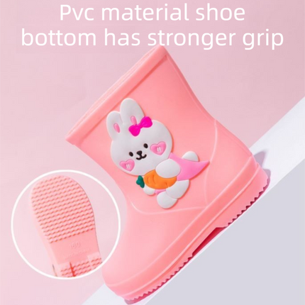 Cute Yellow Duck Kids Rain Boots with Removable Warm Cotton Liner - Waterproof Anti-Slip Toddler Wellies for Foot Length 13CM.