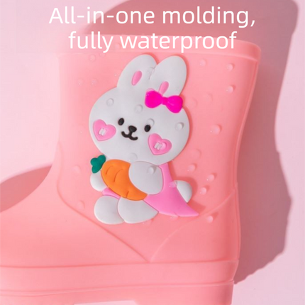 Cute Yellow Duck Kids Rain Boots with Removable Warm Cotton Liner - Waterproof Anti-Slip Toddler Wellies for Foot Length 14CM.