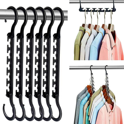 10-Pack 360° Rotating Magic Cascading Hangers - Space-Saving 10-Port Folding Clothes Rack.