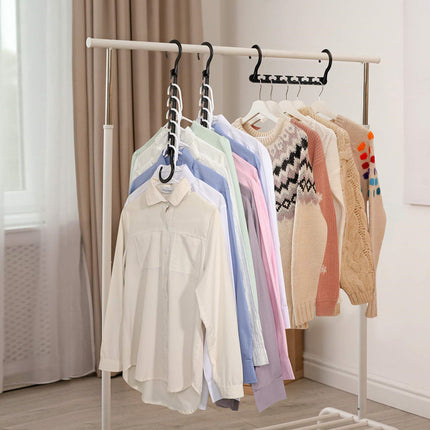 10-Pack 360° Rotating Magic Cascading Hangers - Space-Saving 10-Port Folding Clothes Rack.