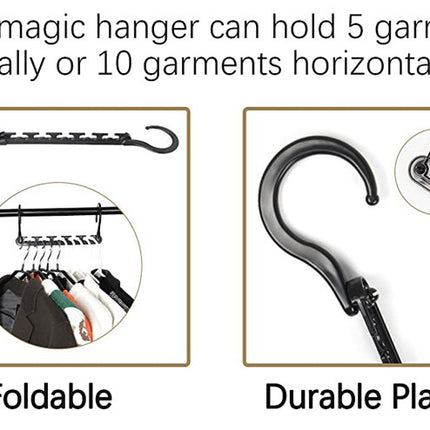 10-Pack 360° Rotating Magic Cascading Hangers - Space-Saving 10-Port Folding Clothes Rack.