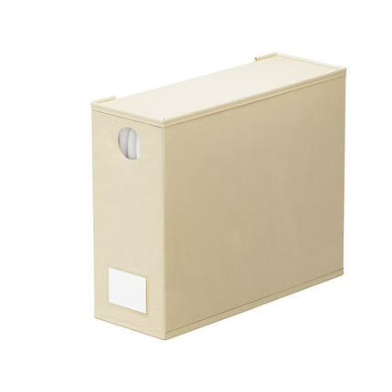 2-Pack Beige Foldable Bed Sheet Set Organizer with Clear Window, Zipper & Flip Lid - Home Wardrobe Bin for Blankets and Clothes (38x32.5x12.5CM).