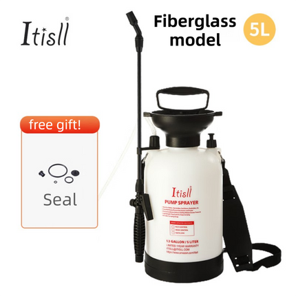 5L Professional Shoulder-Strap Pressure Sprayer with Fiberglass Wand  - Multi-Purpose Manual Pump Mister for Garden & Car Wash.