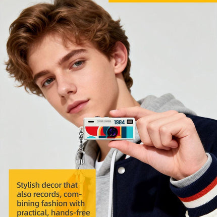 G6 White Ultra-Mini Thumb Camera with 32GB Card, Card Reader & Adapter - HD Instant Pocket-Sized Action Cam for Students & Kids.