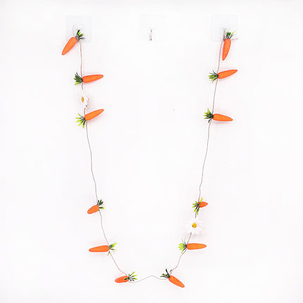 2-Pack 125CM Easter Carrot Hemp Rope Hanging Bunting - Festive Rabbit & Garden Themed Party Decoration.