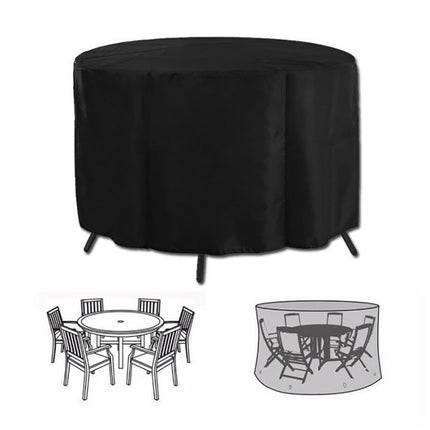 Heavy Duty Oxford Outdoor Round Table Cover (230 x 110 CM) - Waterproof, Anti-UV & Dustproof Garden Dining Set Cover.
