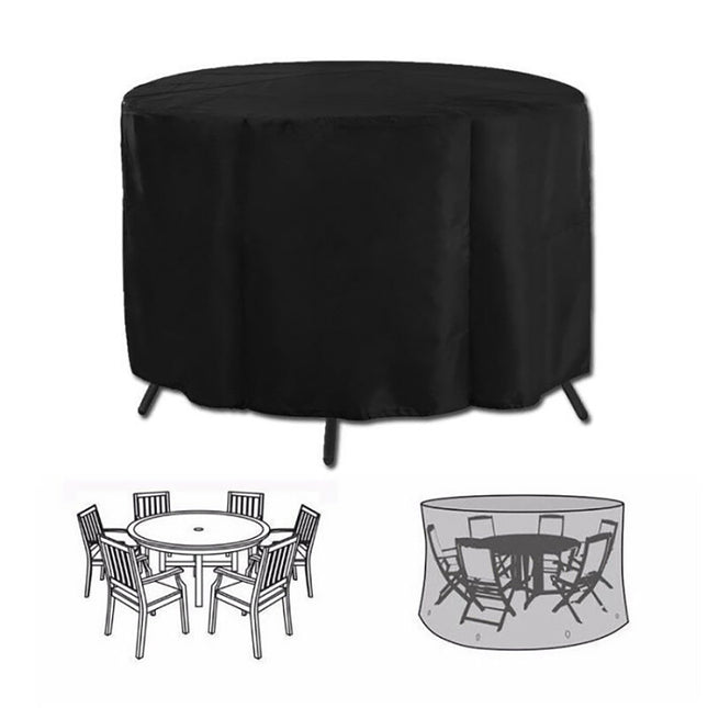 Heavy Duty Oxford Outdoor Round Table Cover (230 x 110 CM) - Waterproof, Anti-UV & Dustproof Garden Dining Set Cover.