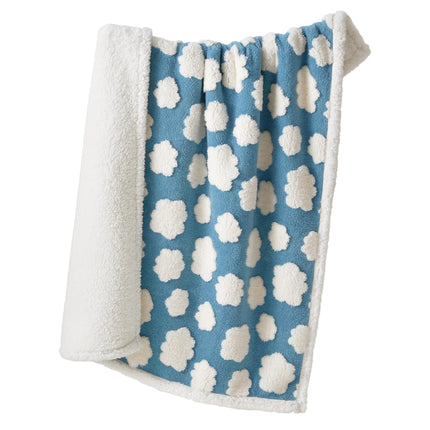100 x 130 CM Waterproof Soft Sherpa Fleece Pet Blanket (Blue Sky & Clouds) - Reversible Thickened Furniture Protector for Dogs & Cats.