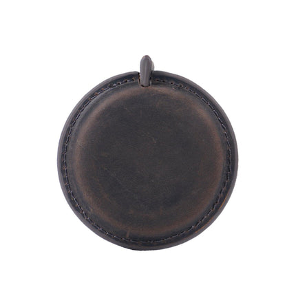 Coffee Handmade Crazy Horse Leather Retractable Tape Measure Keychain Dual Sided Scale 150cm/60" Mini Pocket Ruler for Sewing & Body Measuring.