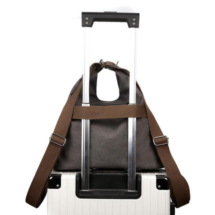 Black Versatile 3-in-1 Canvas Backpack and Shoulder Bag Large Capacity Handbag for Women Ideal for Travel School and Everyday Use.