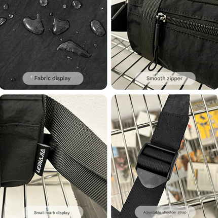 Green Unisex Mini Crossbody Waist Bag Lightweight Nylon Running Belt Phone Pouch 21cm Slim Sports Chest Sling for Travel & Gym.