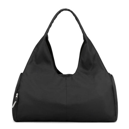 Black Large Capacity Travel Duffel Bag - Lightweight Sports Gym Bag with Dry Wet Separation for Weekend Getaways and Business Trips.