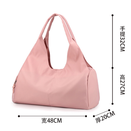 Pink Large Capacity Travel Duffel Bag - Lightweight Sports Gym Bag with Dry Wet Separation for Weekend Getaways and Business Trips.