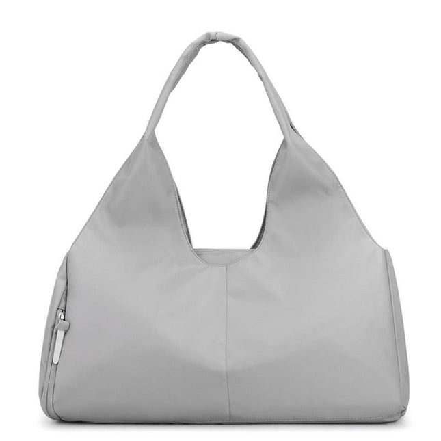 Grey Large Capacity Travel Duffel Bag - Lightweight Sports Gym Bag with Dry Wet Separation for Weekend Getaways and Business Trips.