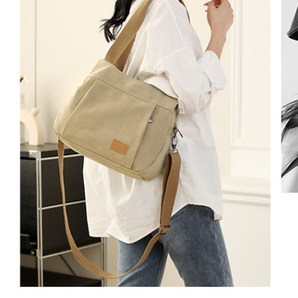 Purple Multi-functional Large Capacity Canvas Tote Bag - Versatile 3-Way Adjustable Shoulder and Crossbody Handbag for Work, Travel, and Daily Use.