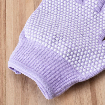 Grey 2-Pack Women's Non-Slip Yoga Gloves - Open Back Half Finger Cotton Stretchy Grip Gloves for Aerial Yoga, Pilates, and Fitness.