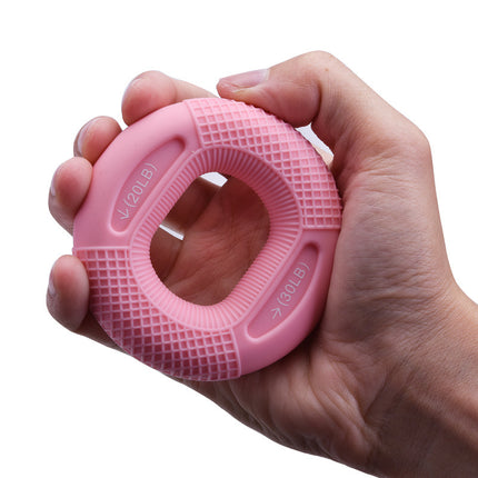 Pink 20/30LB 2-Pack Silicone Hand Grip Strengthener Rings - Dual-Resistance Finger Exerciser and Forearm Trainer for Muscle Recovery and Carpal Tunnel Prevention.