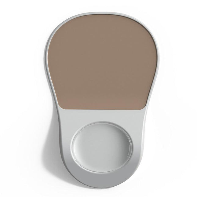 Light Brown Ergonomic Mouse Pad with Wrist Rest Support Soft Silicone Concave Groove Design 32.5cm Non-Slip Mat for Home Office & Gaming.