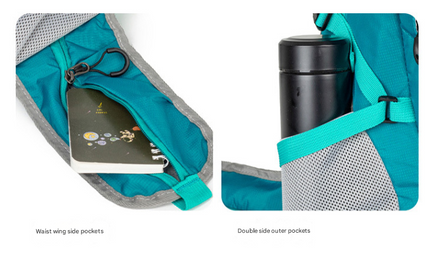 Grey Professional Large Capacity Hiking Backpack - Waterproof Lightweight Outdoor Trekking Rucksack with Hydration Port and Emergency Safety Whistle.