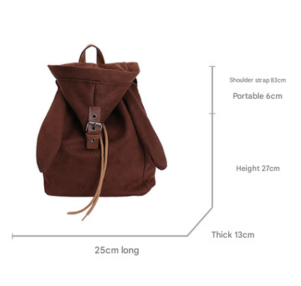 Coffee Adorable Rabbit Ear Backpack - Kawaii Hooded Plush Rucksack for Girls, Cute Student Travel Daypack and School Bag Gift.