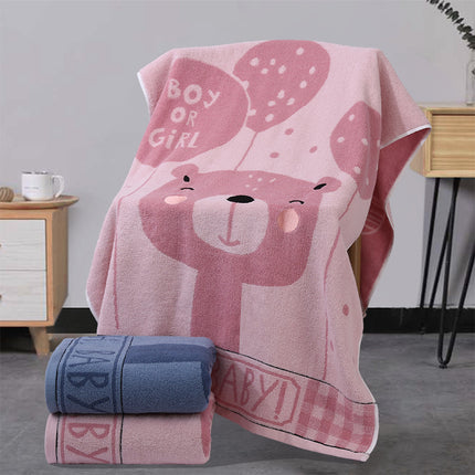 Pink Balloon Deluxe Extra Large Pure Cotton Beach & Bath Towel | Highly Absorbent, Thick 70 x 140 cm | Fun Cartoon Design.