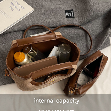 Black Vintage Soft PU Leather Crossbody Handbag | Large Capacity Shoulder Tote | Unique Minimalist Design.