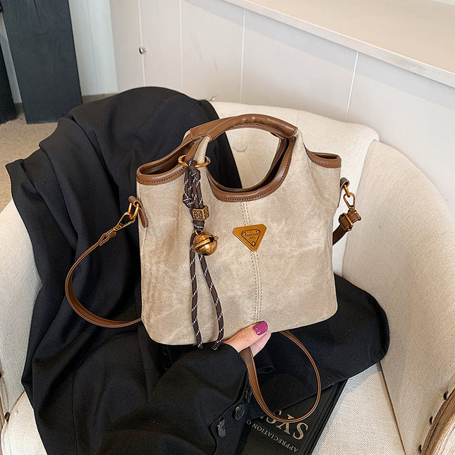 Brown Vintage Soft PU Leather Crossbody Handbag | Large Capacity Shoulder Tote | Unique Minimalist Design.