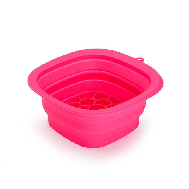 Rose Red Collapsible Silicone Face Ice Basin | Portable Cold Therapy and Beauty Tool | Multi-Use Facial Spa.