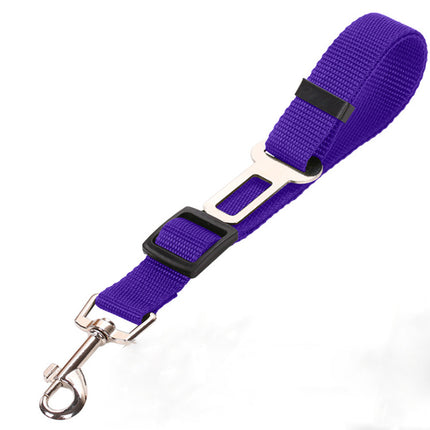 Purple 5PCS Universal Adjustable Pet Car Safety Seat Belt | Heavy Duty Retractable Harness Restraint | Anti-Jump Window Safety Clip.