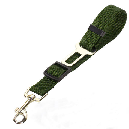 Green 5PCS Universal Adjustable Pet Car Safety Seat Belt | Heavy Duty Retractable Harness Restraint | Anti-Jump Window Safety Clip.