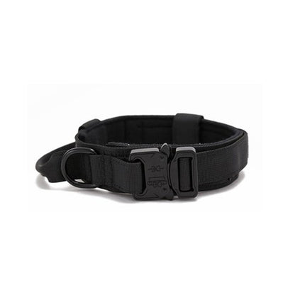 M Black Heavy Duty Tactical Dog Collar | Military Grade Nylon with Zinc Alloy Quick-Release Buckle | Padded Training Collar for Medium to Large Breeds.