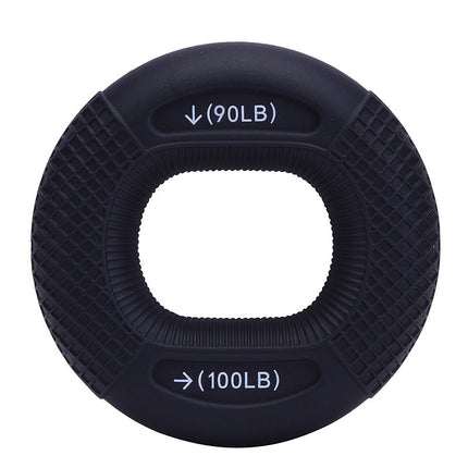 Black 90/100LB 2-Pack Silicone Hand Grip Strengthener Rings - Dual-Resistance Finger Exerciser and Forearm Trainer for Muscle Recovery and Carpal Tunnel Prevention.