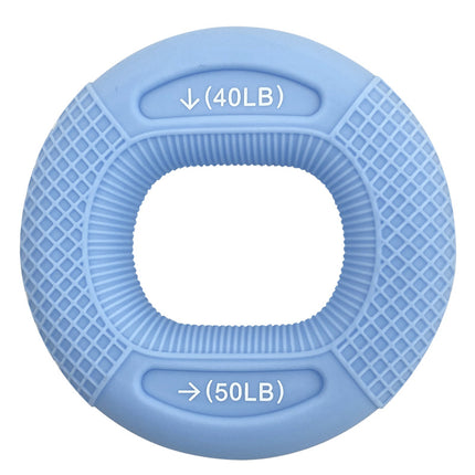 Blue 40/50LB 2-Pack Silicone Hand Grip Strengthener Rings - Dual-Resistance Finger Exerciser and Forearm Trainer for Muscle Recovery and Carpal Tunnel Prevention.
