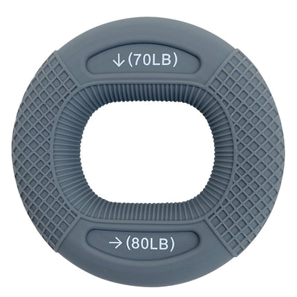 Grey 70/80LB 2-Pack Silicone Hand Grip Strengthener Rings - Dual-Resistance Finger Exerciser and Forearm Trainer for Muscle Recovery and Carpal Tunnel Prevention.