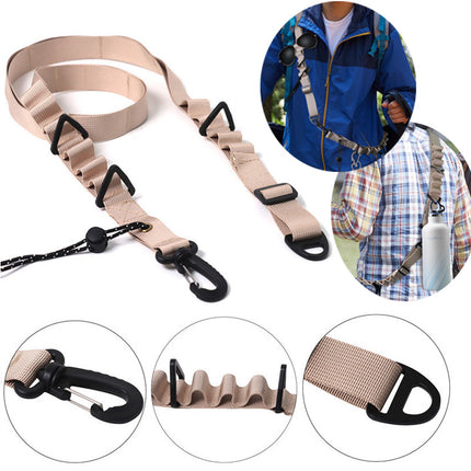 Black 4 PCS Heavy-Duty Outdoor Utility Strap - Multi-Purpose Camping Gear & Bottle Hanging Lanyard.