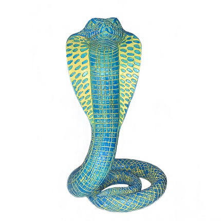 Blue Decorative Resin Cobra Statue - Unique Animal Figurine for Home Decor & Creative Gifts.