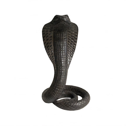 Black Decorative Resin Cobra Statue - Unique Animal Figurine for Home Decor & Creative Gifts.