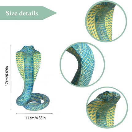 Black Decorative Resin Cobra Statue - Unique Animal Figurine for Home Decor & Creative Gifts.