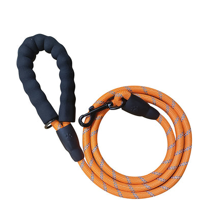 Orange 1.5m Heavy Duty Reflective Dog Leash | Soft Padded Handle | Thickened 1.3cm Climbing Rope Lead for Medium to Large Dogs.