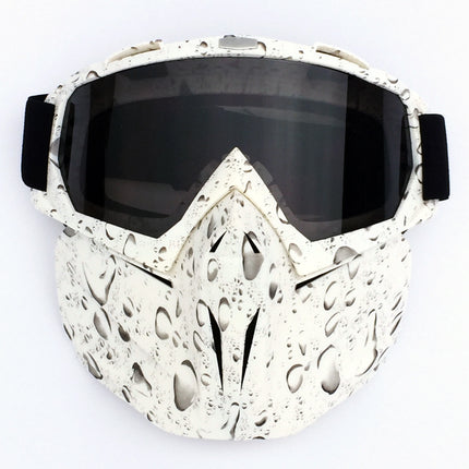 Teardrop Frame Gray Sheet Full-Face Snow Goggles with Mirror Lens - Ultimate Protection and Comfort.