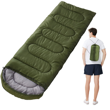 Army Green 0.7kg Ultra-Lightweight Compact Sleeping Bag | Portable Outdoor Camping & Travel Gear | Breathable Warm Weather Sleep System.