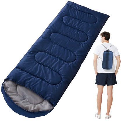 Navy-blue 0.7kg Ultra-Lightweight Compact Sleeping Bag | Portable Outdoor Camping & Travel Gear | Breathable Warm Weather Sleep System.