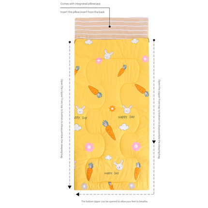 Premium Lightweight Nap Sleeping Bag | 80 x 190 cm Washable Quilted Cotton Single Person Sleep Sack | Ideal for Office and Student Dorm.