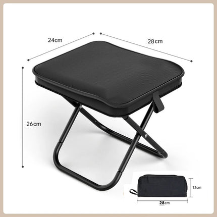 Black Premium 2-Piece Portable Folding Stool Set | Lightweight Compact Camping Chairs | Durable Outdoor Seats for Fishing, Picnics, and Hiking.