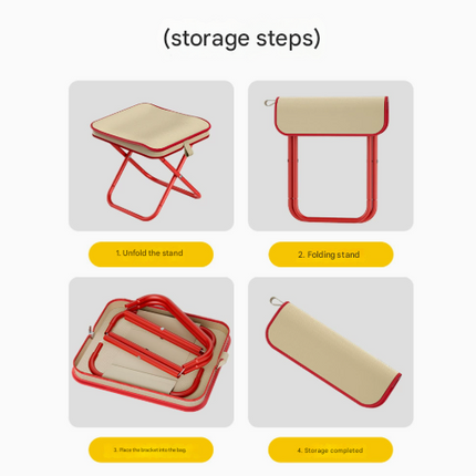 Black Premium 2-Piece Portable Folding Stool Set | Lightweight Compact Camping Chairs | Durable Outdoor Seats for Fishing, Picnics, and Hiking.